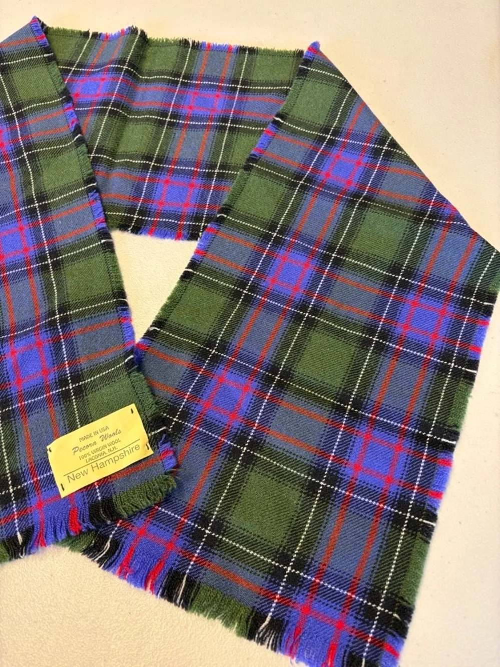 Percora Wool Plaid  Scarf